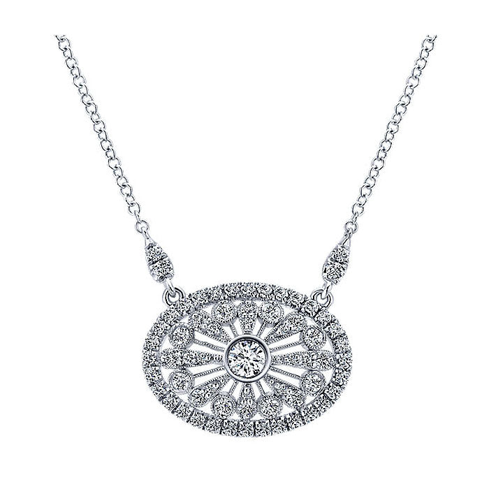 14k White Gold Diamond Fashion Necklace