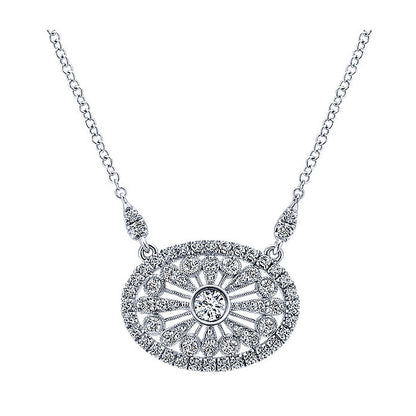 14k White Gold Diamond Fashion Necklace