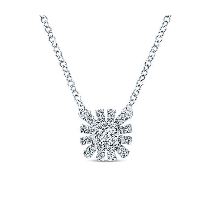 14k White Gold Diamond Fashion Necklace