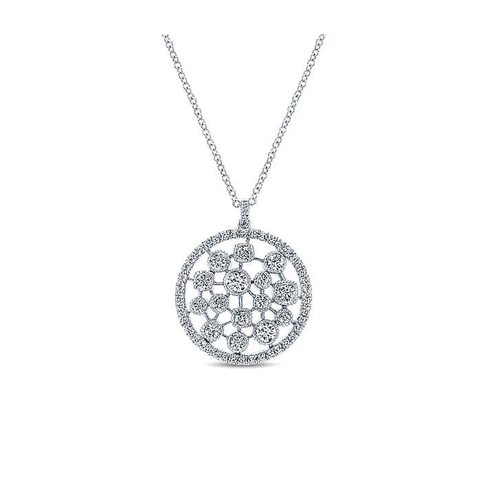 14k White Gold Diamond Fashion Necklace