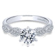 14K White Gold Diamond Filgree Shank Straight 14K White Gold Engagement Ring ER3848W44Jj