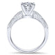 14K White Gold Diamond Filgree Shank Straight 14K White Gold Engagement Ring ER3848W44Jj