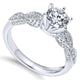 14K White Gold Diamond Filgree Shank Straight 14K White Gold Engagement Ring ER3848W44Jj