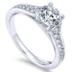 14K White Gold Diamond Four Prong Straight Channel 14K White Gold Engagement Ring ER12276R3W44Jj