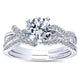 Engagement Ring 14k White Gold Diamond Free Form