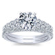 14K White Gold Diamond Graduating Pave With Straight Cathedral Setting 14K White Gold Engagement Rin
