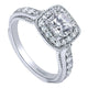 Engagement Ring 14k White Gold Diamond Halo