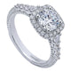Engagement Ring 14k White Gold Diamond Halo