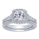 Engagement Ring 14k White Gold Diamond Halo