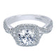 Engagement Ring 14k White Gold Diamond Halo