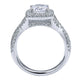 Engagement Ring 14k White Gold Diamond Halo