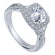 Engagement Ring 14k White Gold Diamond Halo