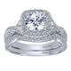 Engagement Ring 14k White Gold Diamond Halo