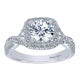 Engagement Ring 14k White Gold Diamond Halo