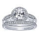 Engagement Ring 14k White Gold Diamond Halo