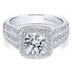 14K White Gold Diamond Halo 14K White Gold Engagement Ring ER10180W44Jj