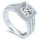 14K White Gold Diamond Halo 14K White Gold Engagement Ring ER10180W44Jj