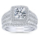 14K White Gold Diamond Halo 14K White Gold Engagement Ring ER10180W44Jj