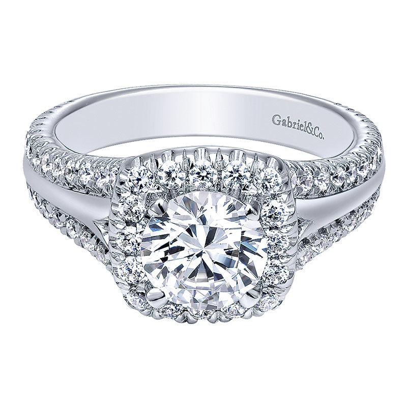 14K White Gold Engagement Ring ER10249W44Jj