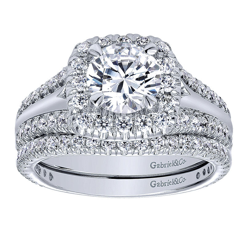 14K White Gold Engagement Ring ER10249W44Jj