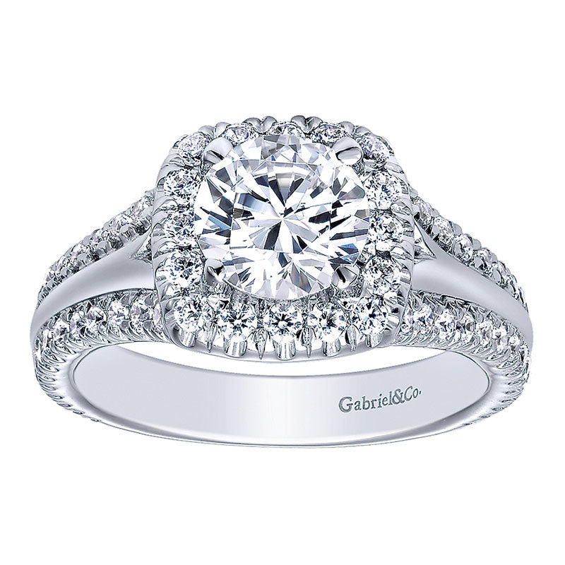 14K White Gold Engagement Ring ER10249W44Jj