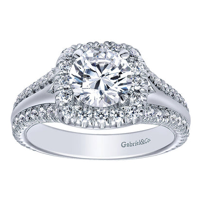 14K White Gold Engagement Ring ER10249W44Jj