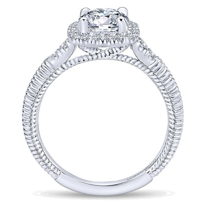 14K White Gold Diamond Halo 14K White Gold Engagement Ring ER10280W44Jj