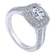 Engagement Ring 14k White Gold Diamond Halo
