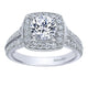 Engagement Ring 14k White Gold Diamond Halo