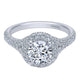 Engagement Ring 14k White Gold Diamond Halo