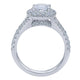 Engagement Ring 14k White Gold Diamond Halo