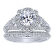 Engagement Ring 14k White Gold Diamond Halo