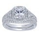 Engagement Ring 14k White Gold Diamond Halo