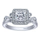 Engagement Ring 14k White Gold Diamond Halo