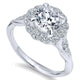 14K White Gold Diamond Halo 14K White Gold Engagement Ring ER11799R4W44Jj