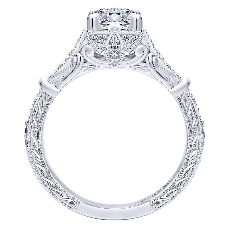 14K White Gold Diamond Halo 14K White Gold Engagement Ring ER12581R4W44Jj