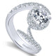14K White Gold Diamond Halo 14K White Gold Engagement Ring ER12589R4W44Jj
