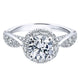 14K White Gold Diamond Halo 14K White Gold Engagement Ring ER12606R4W44Jj