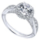 14K White Gold Diamond Halo 14K White Gold Engagement Ring ER12606R4W44Jj