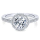 14K White Gold Diamond Halo 14K White Gold Engagement Ring ER12608R4W44Jj