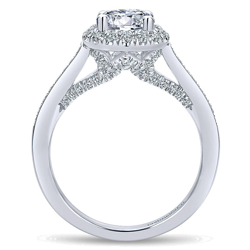 14K White Gold Diamond Halo 14K White Gold Engagement Ring ER12608R4W44Jj