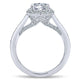 14K White Gold Diamond Halo 14K White Gold Engagement Ring ER12608R4W44Jj