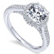 14K White Gold Diamond Halo 14K White Gold Engagement Ring ER12608R4W44Jj