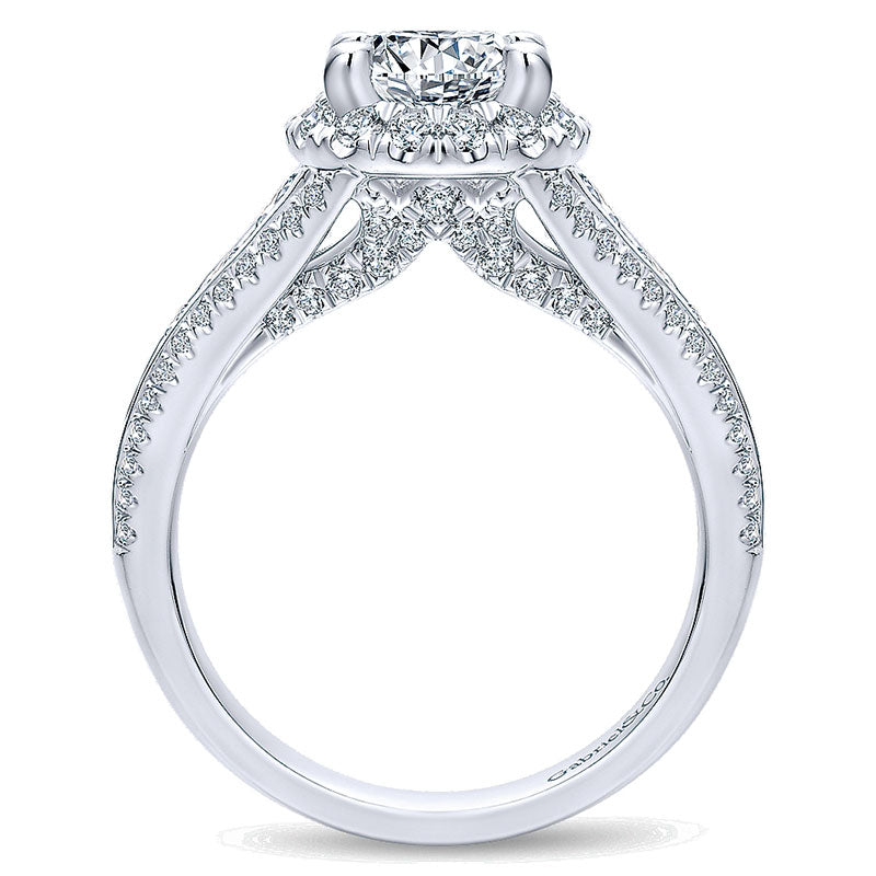 14K White Gold Diamond Halo 14K White Gold Engagement Ring ER12610R4W44Jj