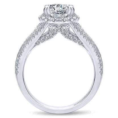 14K White Gold Diamond Halo 14K White Gold Engagement Ring ER12610R4W44Jj