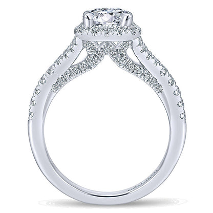 14K White Gold Diamond Halo 14K White Gold Engagement Ring ER12623R4W44Jj