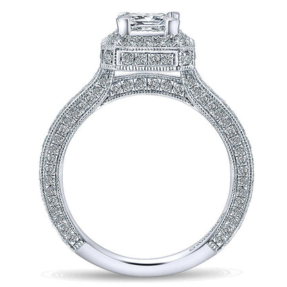 14K White Gold Diamond Halo 14K White Gold Engagement Ring ER12635S3W44Jj