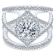 14K White Gold Diamond Halo 14K White Gold Engagement Ring ER12646R4W44Jj