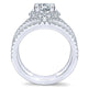 14K White Gold Diamond Halo 14K White Gold Engagement Ring ER12646R4W44Jj