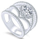 14K White Gold Diamond Halo 14K White Gold Engagement Ring ER12646R4W44Jj